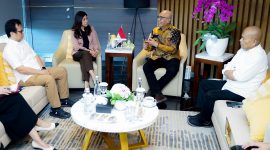 Suasana Pertemuan Menteri Komdigi, Meutya Hafid (kiri) beserta jajaran PWI Pusat di Kantor Komdigi, Rabu kemarin. (FOTO; Dokumentasi)