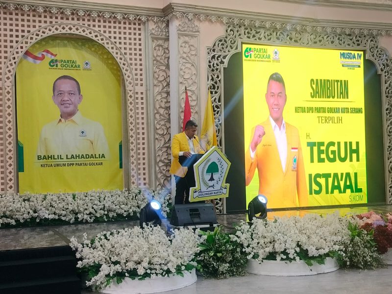 Teguh Ista'al Resmi Terpilih secara Aklamasi Sebagai Ketua DPD Partai Golongan Karya (Golkar) Pada Musyawarah Daerah (Musda) Ke IV Kota Serang.