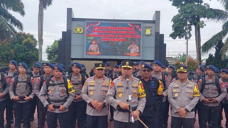 Kapolda Banten Junjung Tinggi Nilai Kemanusiaan, Lepas 100 Personel Brimob Ke Aceh.