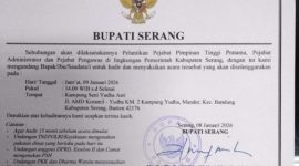 Dorong Pelestarian Seni dan Ekonomi Kreatif,, Bupati Serang Ratu Rachmatizakiyah adakan Pelantikan Pejabat Pemerintah Kabupaten Serang di Kampung Seni Yudha Asri, Kecamatan Bandung.
