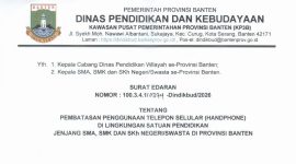 Surat Edaran Dindikbud Banten. (Dok)