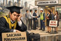 Ilustrasi Sarjana Menganggur. (GeminiAI)