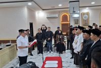 Walikota Serang, Budi Rustandi, Mebacakan Sumpah dan Janji dalam pelantikan Satgas Serang Mengaji, Jumat, 6 Februari 2026, (Doc: Dir/Totalbanten)