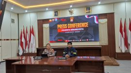 Press Conference sengketa kasus peniupuan dan penggelapan di Aula Polresta Searang Kota, Jumat, (20/2) Doc: (Totalbanten)