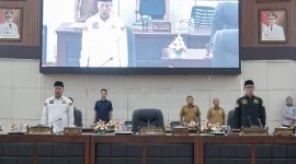 Dewan Perwakilan Rakyat Daerah (DPRD) Provinsi Banten Tutup Masa Persidangan Satu di Gedung DPRD Provinsi Banten.