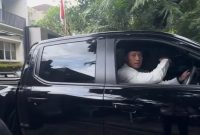  Mentri Koordinator Bidang Infrastruktur dan Pembangunan Kewilayahan Agus Harimurti Yudhoyono Jadi 'Sopir' Saat Mengunjungi Banten Sore Tadi.
