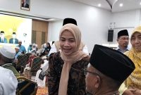 Bupati Serang Ratu Rachmatuzakiyah Saat Menyambut Jemaah Haji dari Tanah Suci
