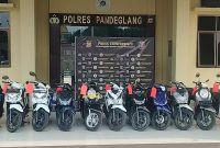 Enam Belas Kendaraan Bermotor Berhasil diamankan di Polres Pandeglang, dok;(Guntur).