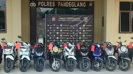 Enam Belas Kendaraan Bermotor Berhasil diamankan di Polres Pandeglang, dok;(Guntur). 