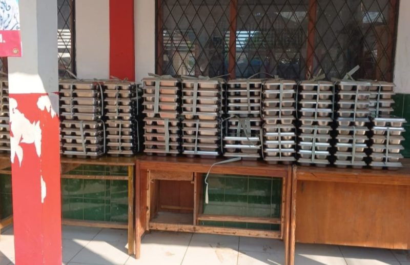 Makan Bergizi Gratis (MBG) di SDN Caringin 1 Pandeglang Jadi Makanan Ternak Sebagian. (Dok)