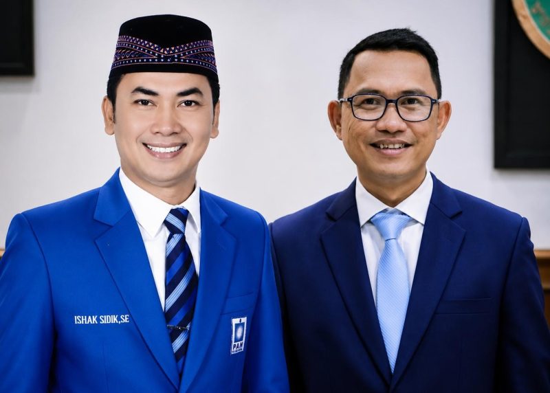 Ketua Fraksi PAN DPRD Banten, Ishak Sidik (Kiri), Ketua Fraksi Gerindra DPRD Kabupaten Serang, A Muhibin (Kanan)