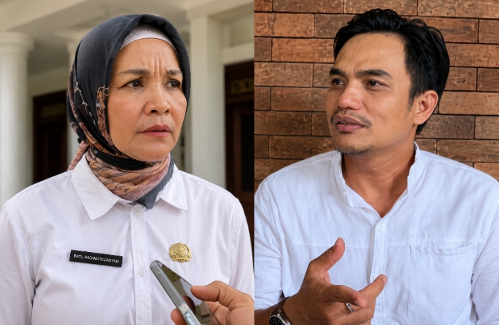 Kepala Dinas Kesehatan Banten, Ati Pramudji Hastuti, kembali menjadi sorotan setelah video percakapannya dengan wartawan viral di media sosial. Pengamat Adib Miftahul menyarankannya pergi ke psikiater. (Dok)