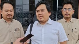 Sekertaris Gp Ansor kota Tanggerang Selatan, Amizar, memberikan keterangan kepada pers, Dok (Totalbanten.com)