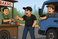 Ilustrasi: preman meminta uang ke pedagang dan Supir, Dok: (Ist/Totalbanten.com)