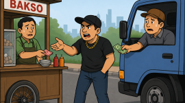 Ilustrasi: preman meminta uang ke pedagang dan Supir, Dok: (Ist/Totalbanten.com)