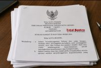 Dokumen Raperda Kepariwisataan Kota Serang (dok;totalbanten) 