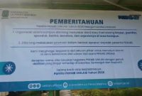 Banner Pemberitahuan Larangan Promosi Organisasi Eksternal UNILAM  Kepada Peserta PKKMB (Pung/totalbanten). 