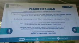 Banner Pemberitahuan Larangan Promosi Organisasi Eksternal UNILAM  Kepada Peserta PKKMB (Pung/totalbanten). 