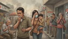 Masyarakat Terpapar Penyakit Infeksi Saluran Pernapasan Akut (Ilustrasi). 