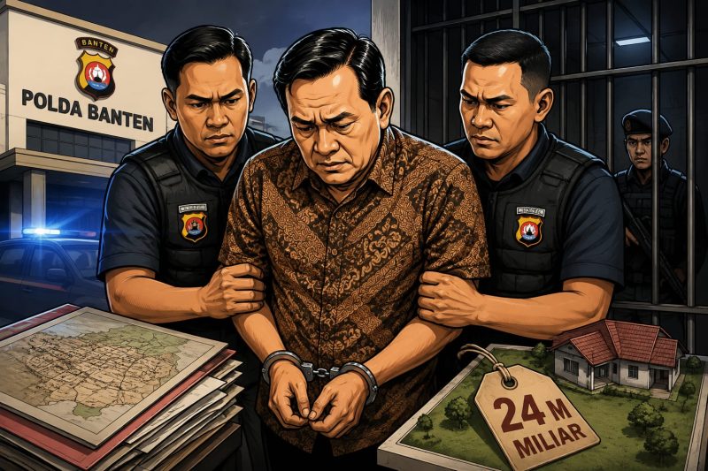 Ilustrasi : Pengacara Abdul Wahab, tersangka kasus dugaan mafia tanah senilai Rp24 miliar di Kota Serang, Dok (Ist/Totalbanten.com)