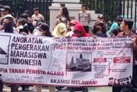 Ratusan AKAMSI gelar aksi unjukrasa di gedung ATR/BPN Jakarta, Dok (Ist/Totalbanten.com)