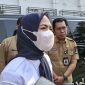 Bupati Serang Ratu Rachmatuzzakiah Usai Rapat Audiensi di Pemerintahan Kota Serang ( Pung:totalbanten). 