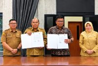 Dinas Ketahanan Pangan Provinsi Banten Tandatangani Kontrak Kerjasama dengan PT Pos Indonesia (Pung/totalbanten).