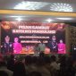 AKBP Dhyno Indra Setyadi saat menyampaikan pesan dan kesan pada acara Pisah Sambut Kapolres Pandeglang. Dok (totalbanten.com).