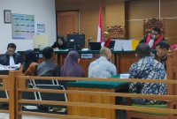 Para saksi dihadirkan dalam sidang dugaan rekayasa kredit BJB Banten di pengadilan negeri serang (Dir/Total Banten)