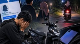 Ilustrasi seorang pria di Tanara, Kabupaten Serang, yang kehilangan sepeda motor Honda Beat Street dan ponsel Vivo Y03 setelah bertemu dengan perempuan yang dikenalnya melalui Facebook. Dok (Ist/Total Banten)
