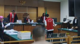 Suasana persidangan kasus dugaan pencemara radioaktif Cesium-137 (Cs-137)  di Pengadilan Negeri Serang, Dok (Total Banten)